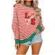 thumbnail image 2 of Xuyuer Christmas Sequins Sweatshirts Women Jolly Patch Crewneck Loose T-Shirt Xmas Long Sleeve Pullover Top, 2 of 6