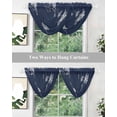 thumbnail image 4 of Navy Blue White Floral Sheer Waterfall Valance Curtains for Window, Abstract Art Summer Botanical Rod Pocket Sheer Topper Swag Curtains for Living Room, Kitchen 38.5"W x 47.2"L, 1 Panel, 4 of 7