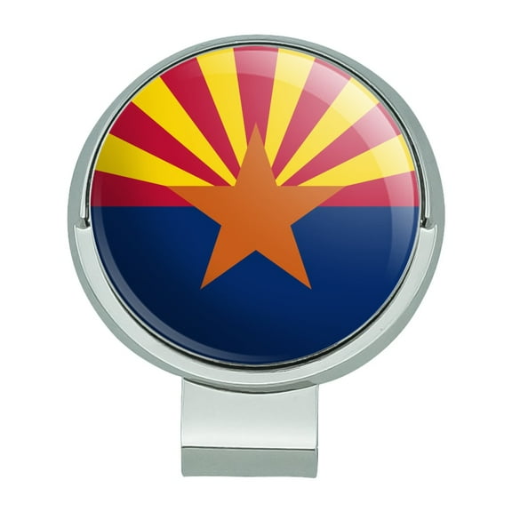 Arizona State Flag Golf Hat Clip With Magnetic Ball Marker