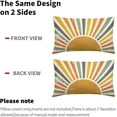 thumbnail image 4 of Sun Sunrise Lumbar Pillow Covers 12X20 Inch Set of 2 Mustard Yellow Sunshine Sunset Boho Decorative Pillow Cases Colorful Rainbow Bohemian Cushion Case Retro Home Decor For Sofa Couch Porch Outdoor, 4 of 6