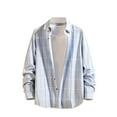 thumbnail image 2 of gbyLJF Men's Checked Lapel Shirt Lightweight Casual Long Sleeved Top Regular Fit Breathable and Comfy Blouse, 2 of 3
