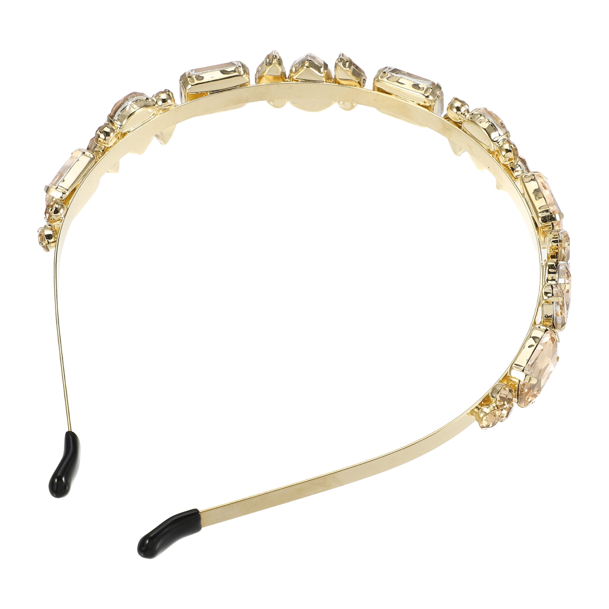 Unique Bargains Fashion Vintage Thin Rhinestone Champagne