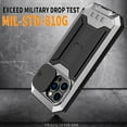 thumbnail image 5 of Allytech Rugged Case for iPhone 13 Pro with Screen Protector & Camera Lens Sliding Cover, Anti-Drop Shockproof Dustproof Hidden Kickstand Heavy Duty Triple-Layer Protection Shell, Silver, 5 of 7