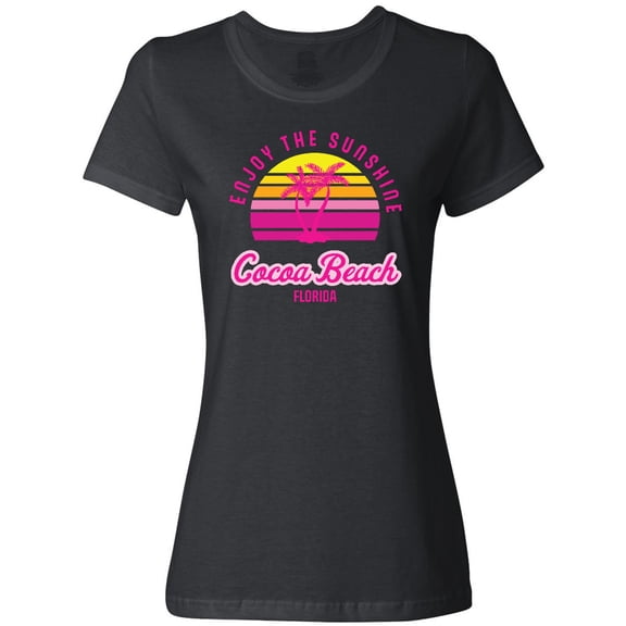 Inktastic Summer Enjoy the Sunshine Cocoa Beach Florida in Pink Women's T-Shirt