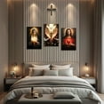 thumbnail image 3 of Hieng Sacred Heart Wall Art 3 Pieces Jesus Mary Portrait Pictures Christian Catholic Canvas Prints Cross Dove of Peace Paintings for Church Decor Unframed, 3 of 6