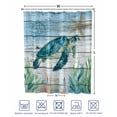 thumbnail image 4 of Split Shower Curtain for Transfer Bench, Coastal Turtle Fabric Shower Curtains for Bathroom, Nautical Ocean Shells Seaweeds Starfish Tub Sliding Transfer Bench Waterproof Bath Curtains 72"x84", 4 of 9