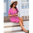 thumbnail image 5 of EKOUAER Nightgown for Women Plus Size V Neck Soft Short Sleeve Sleepshirt Pajama Dress Soft Satin Nightwear, 5 of 6