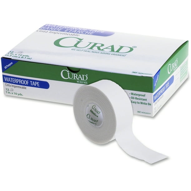 Curad, MIINON260501, Waterproof Medical Tape, 12 / Box, White Walmart