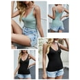 thumbnail image 4 of Camisetas sin mangas de punto para mujer Chaleco sin mangas con cuello en V acanalado Tops casu Irfora Chaleco de mujer, 4 of 7