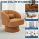 thumbnail image 4 of Yeshouse Sillón giratorio moderno, tapizado, con respaldo medio, almohada y rotación de 360°, sillón de lectura tapizado con brazos para dormitorio y sala de estar, 4 of 5