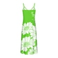 thumbnail image 6 of Dazajoo Women Floral Spaghetti Strap Sundress Casual Summer Long Maxi Dress V Neck Vintage Boho Beach Dresses,Green,XXXL, 6 of 6
