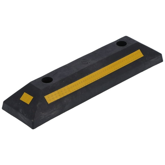 Octpeak Parking Block Rubber Curb Wheel Stop Stopper With Yellow Refective Stripe For Garage Supplies,Vehicle Stopper,Parking Aid