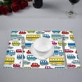 thumbnail image 2 of MKHERT Funny Cartoon Retro Cars and Buses for Kids Placemats Table Mats for Dining Room Kitchen Table Decoration 12x18 inch,Set of 6, 2 of 4