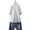 thumbnail image 2 of PALACLOTH Women Ruffle Turn-down Collar Shirt Button Plus Size Plain Color Half Sleeve Tee Blouses, 2 of 3
