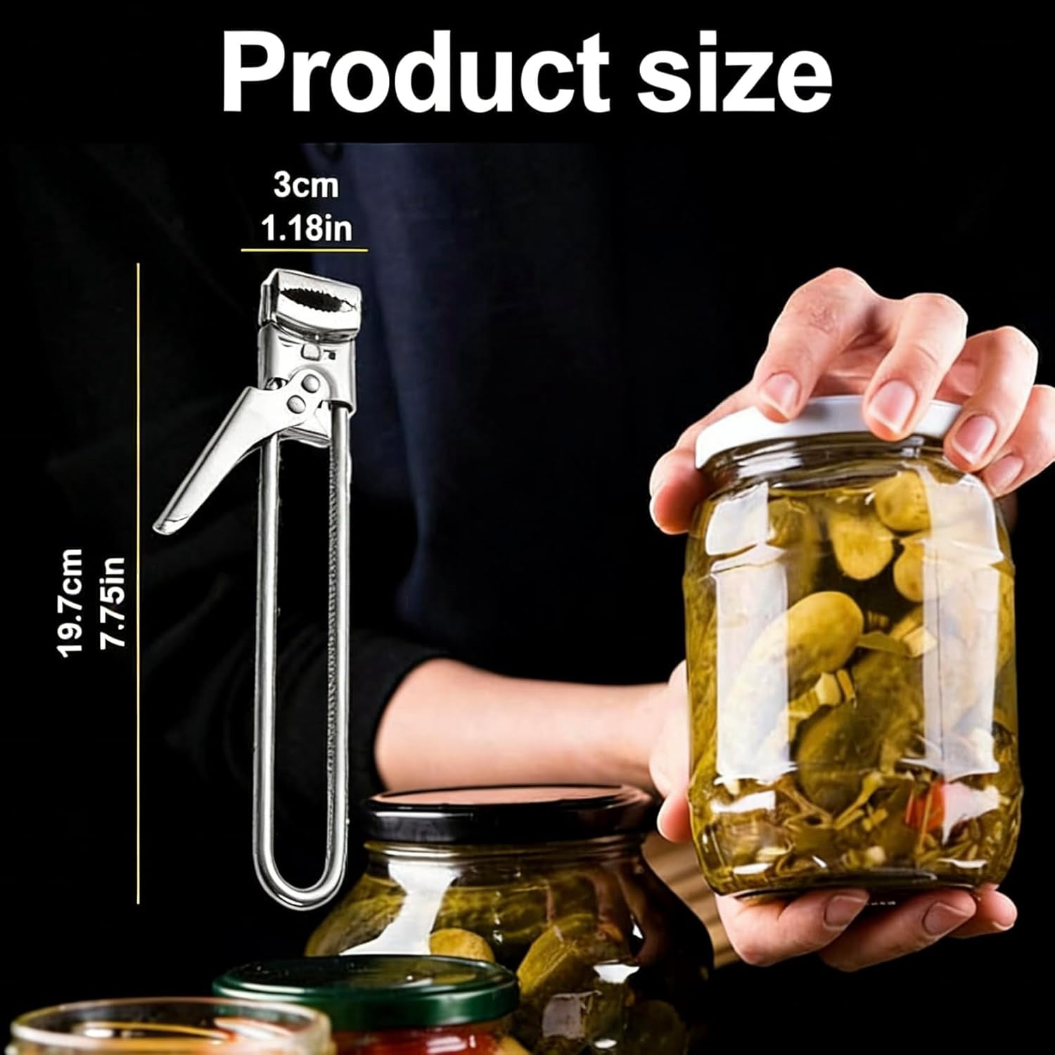 FRKSMD-2026 New Adjustable Stainless Steel Jar OpenerJar Opener Multi-Tool - Effortlessly Open Jars, Bottles, Cans & Pop-TopsPerfect for Seniors Use