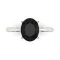 thumbnail image 2 of 2.5ct oval cut black natural onyx 18k white gold Bridal Wedding Engagement Promise Anniversary Ring for Women size 3.75, 2 of 7