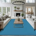 thumbnail image 4 of Blue Large Area Rugs for Bedroom Living Room, Soft Non Slip Carpet Bedside Rug, Modern Pure Wave Ride Rectangular Floor Cover Kitchen Accent Rug 8'x10' for Dining Room/Office, 4 of 9