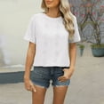 thumbnail image 2 of WREESH 2025 Fashion Tops Women's New Solid Color Back Button Short Sleeved T-Shirt, 2 of 5