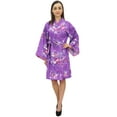 thumbnail image 2 of Bimba Women Bridesmaid Floral Printed Kimono Robe With Belt Cover Up Wrap-18, 2 of 3