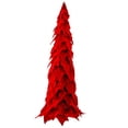 thumbnail image 2 of Regency International 27" Velvet Poinsettia Leaf Cone Tree Red, 2 of 4