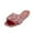 Pink, variant on Women Graceful Glitter Shiny Rhinestone Straps Slide Sandals Square Open Toe Flat Slippers Jeweled Casual Shoes Size 12.5 Rainbow
