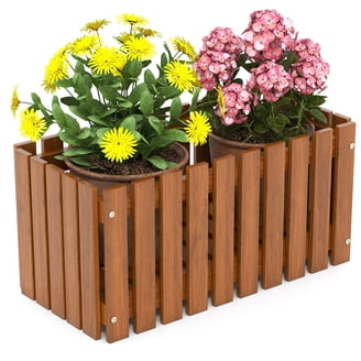 NUPTIO 12-Piece Rustic Wooden Planter Box Set – 6 Small (4") & 6 Large (5") Squares For Centerpieces & Decor