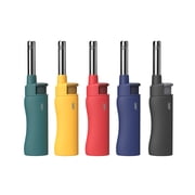MK Mini Utility Lighter Refillable Butane, Wind-Resistant, Assorted Colors, 2 Pack
