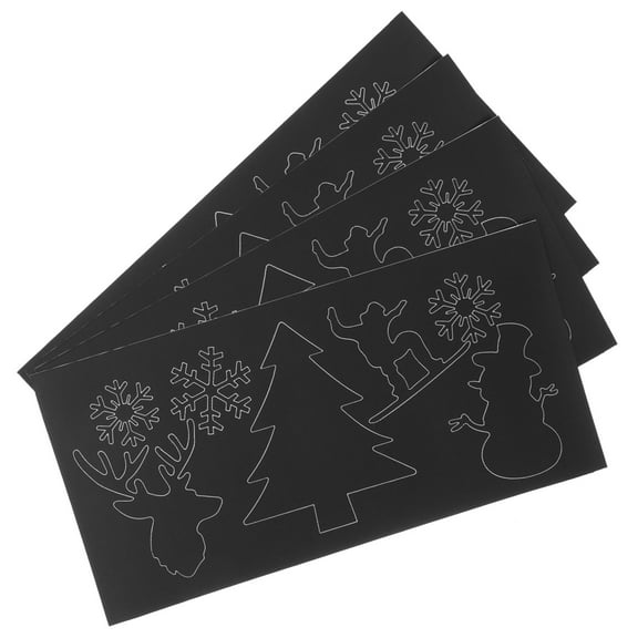 Tineasur Self-Adhesive Black Patches for Creative Clothing Decor 4Pcs