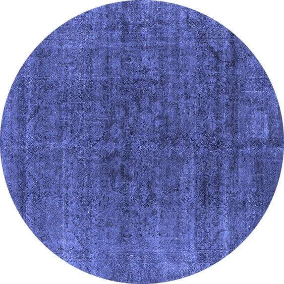 Ahgly Company Indoor Round Oriental Blue Industrial Area Rugs, 6' Round
