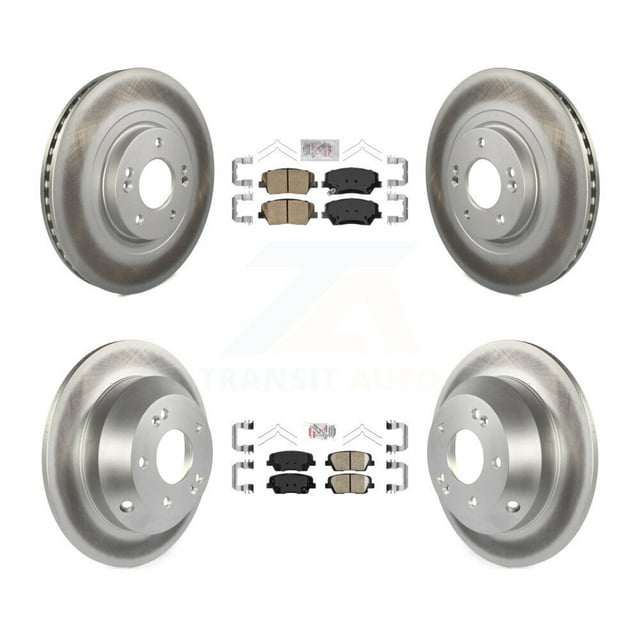 Transit Auto Front Rear Ceramic Pads and Coated Disc Brake Rotors Kit for Car Kia Sorento Hyundai Santa Fe Sport KGA-101109