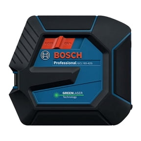 Restored Bosch GCL165-42GL Green-Beam Self-Leveling Cross-Line Laser with Plumb Points, Water-Resistance IP65 Rating, 100ft Range, Magnetic Fine Adjustment Mount, and Rubber Grip Base (Refurbished)