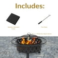 thumbnail image 4 of Sunnydaze Crossweave Heavy-Duty Steel Outdoor Fire Pit with Spark Screen, Poker, Grill, and Cover - 30-Inch Round - Black, 4 of 10