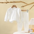 thumbnail image 2 of Fgnfyis Toddler Girls Stylish Outfits Set Cozy Long Sleeve Layering Top and Bottom for Autumn Spring Everyday Homewear White 5-6 Years, 2 of 3