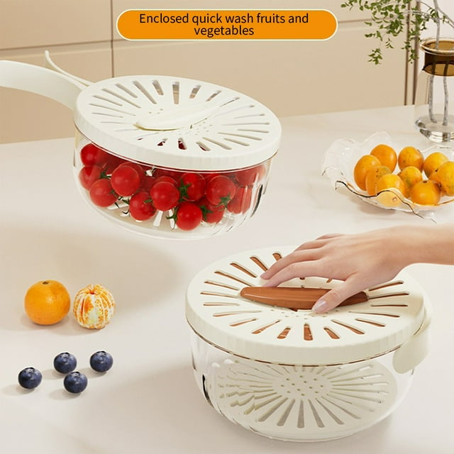 Bol à Fruits à Moins de 5 $! CQCYD Bol à Fruits avec Couvercle, Contenant de Rangement de Cuisine Compatible Réfrigérateur, Conception Pliable pour Fruits, Légumes, Collations, Portable Compatible Lave-Vaisselle