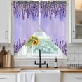 thumbnail image 6 of Purple Lavender Swag Curtains for Kitchen/Bedroom/Living Room, Spring Watercolor Wild Flowers Plant Scalloped Curtains 63 Inch Long, Window Swag Topper Curtains Valances 2 Panels Set 36"x63", 6 of 8