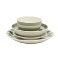 thumbnail image 6 of Gibson Home Kenwood Shores 16 Piece Stoneware Dinnerware Set, Hand-Painted Plates and Bowls, Service for 4 - Green Striped, 6 of 15