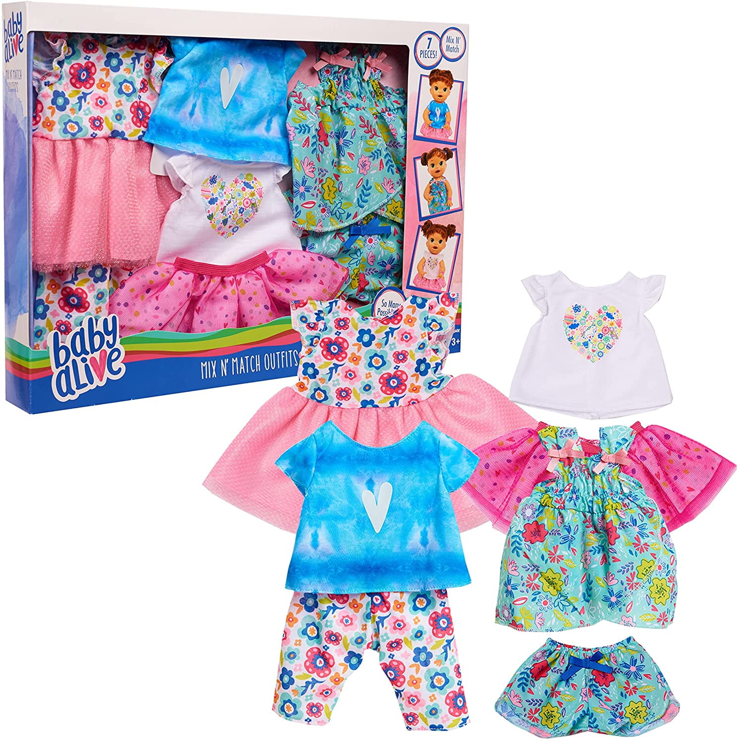 Baby Alive Doll Outfit Set Tie Dye Tee Doll Dresses and Shirts Kids Toys for Ages 3 Walmart