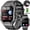 Black, variant on 2.1" AMOLED Men Military Smart watch，with Fitness Tracker/ Answer Make Calls /100+ Sport Modes/1ATM Waterproof, Mountain Travel Pedometer Watch fits for Android and Iphone Devices (Black)