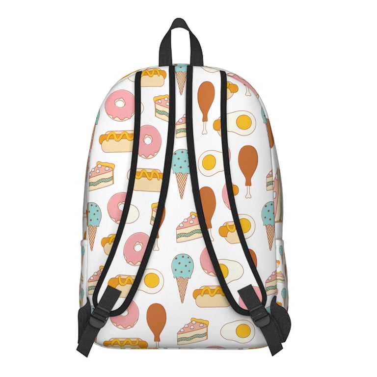 Colorful Donut Pattern Backpack BETSEY JOHNSON Backpack Donut Cat Face Zipper School Travel  main image 4