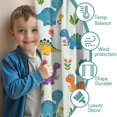thumbnail image 3 of Blackout Kids Curtains,Colorful Dinosaurs Holding Flowers Childrens Insulated Curtains Set Of 2,Bedroom Essentials,Toddler Room Decor 42"x54", 3 of 5