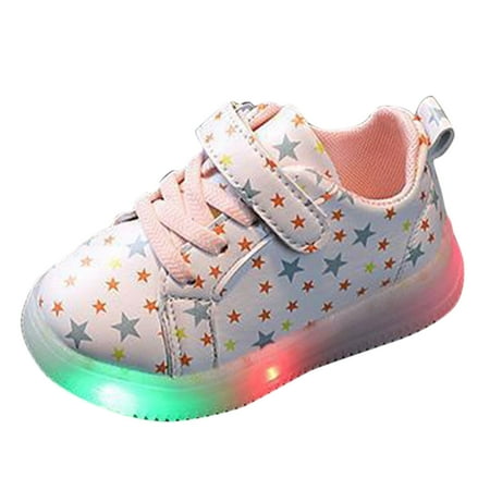Baby Shoes Girl Formal Sneakers Bling Led Light Luminous Sport Shoes Boys Sneakers Size 4.5 Years-5 Years