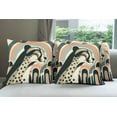 thumbnail image 3 of Ambesonne Cheetah Throw Pillow Cover Pack of 4, Mid Century Modern Minimal, 4 Pcs-20" x 20", Peach Grey Teal and Eggshell, 3 of 5