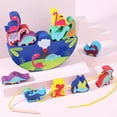 thumbnail image 4 of Graflsoa Dinosaur-Themed Wooden Balancing Stacking Blocks for Kids - Educational Animal Shape Building Toy with Rope for Enhanced Hand-Eye Coordination and Patience Development, 4 of 6