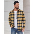 thumbnail image 3 of COOFANDY Plaid Shirt Men Flannel Shirts Long Sleeve Button Down Shirts with Pocket, 3 of 6