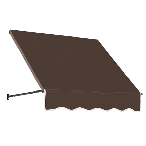 Awntech 4.38 Ft Santa Fe Fixed Awning Canopy with Twisted Rope Arms (52.5in x 44in x 36in), Brown