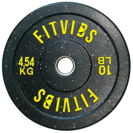 Fitvids Olympic Bumper Plate Weight Plate with Steel Hub, 10 lbs Single