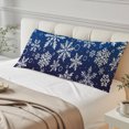 thumbnail image 4 of Blue Christmas Body Pillow Covers 20"x54", Xmas Snowflake White Soft Brushed Microfiber Breathable Throw Pillow Covers, Decorative Pillowcase with Zipper for Couch Sofa Bedroom Living Room, 4 of 9