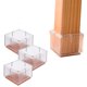 thumbnail image 1 of 16 protectores de suelo de madera cuadrados transparentes para patas de sillas, tapas de silicona para patas de sillas y muebles con almohadillas de fieltro para 1-1/4 a 1-3/8 pulgadas (3,2-3,5 cm), 1 of 5