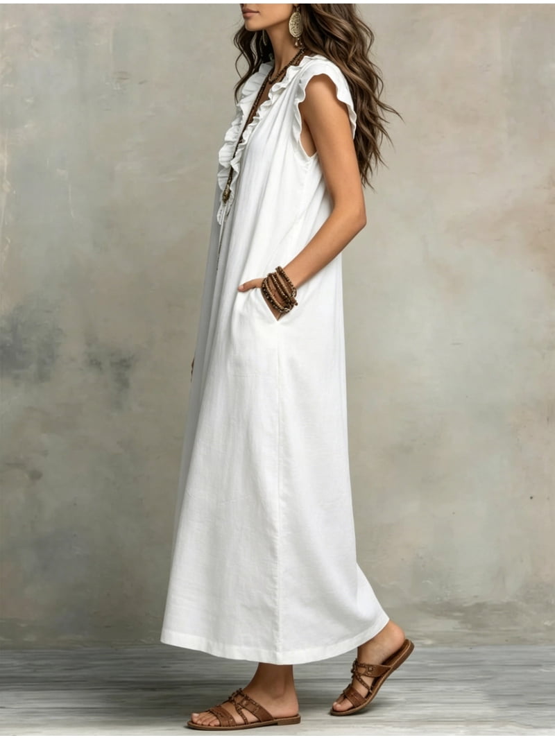 white boho shift dress Free People Mia Embroidered Mini Dress