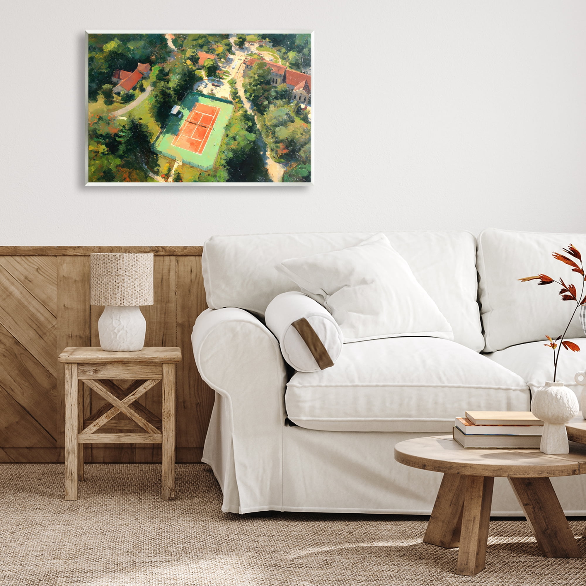 Stupell Industries Aerial Tennis Court Park Wall Plaque Art, design by Petal Prints Design